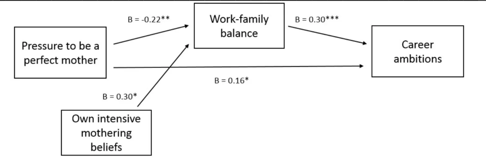 Work-family balance and career ambitions research diagram