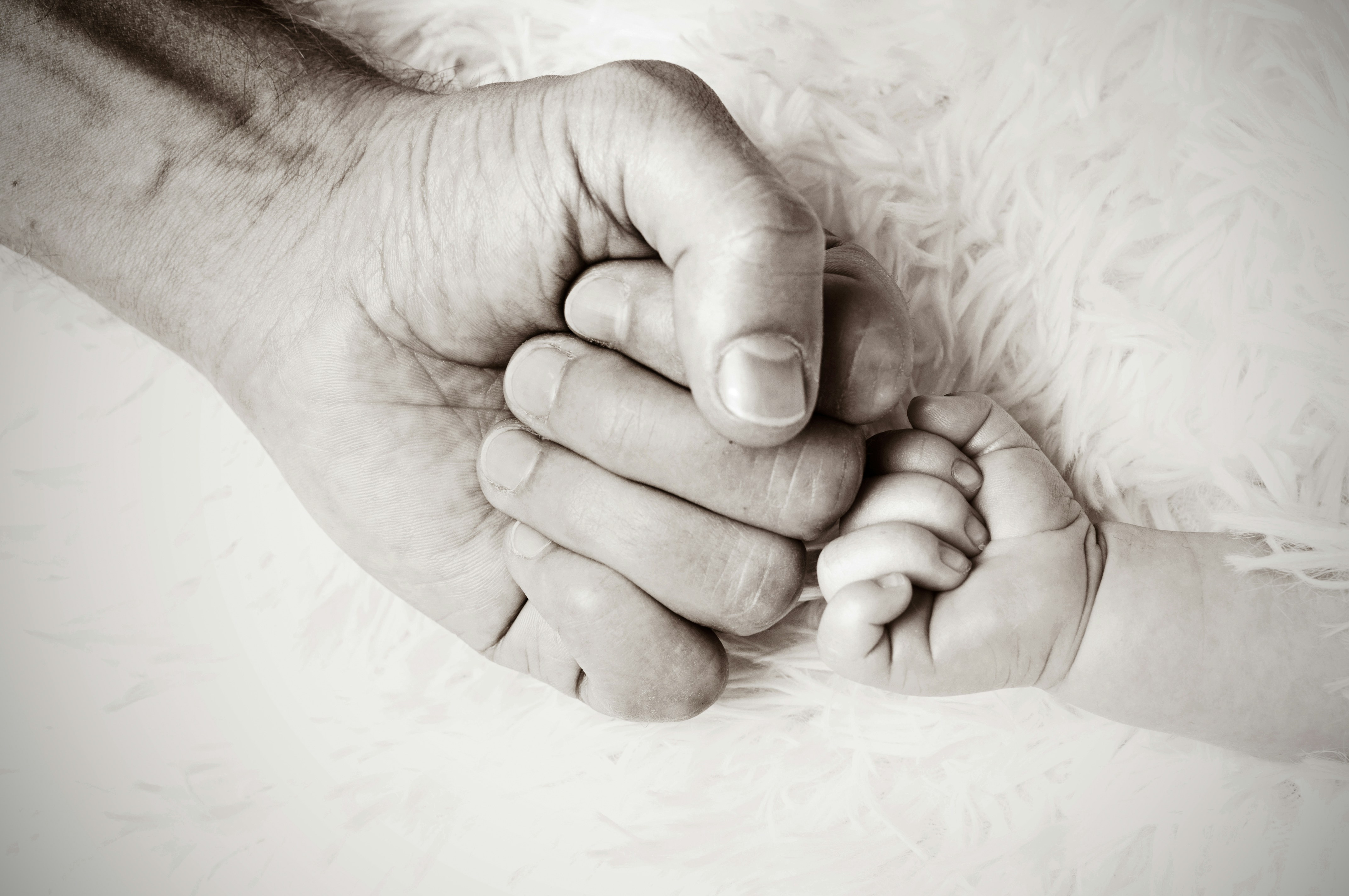 Parent and child hands